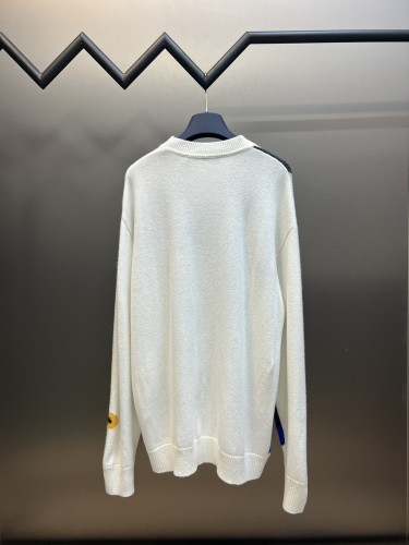Louis Vuitton Fashion Character Avatar Round Neck Wool Pullover Unisex Casual Sweater