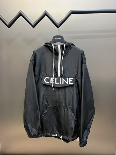 Celine Classics Letter Print Hoodies Simplicity Zipper Design Pullover Outdoor Jacket