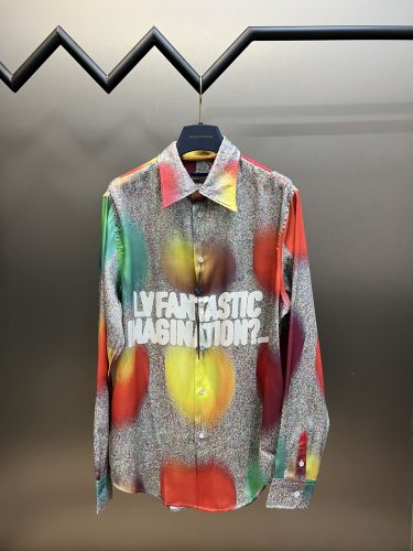 Louis Vuitton Apple Print Vintage Shirt Double-Sided Silk Hand Drawn Shirt Coats