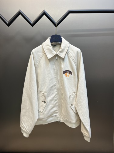 Dior Tears 47 Men Embroidery Logo Bomber Jacket Spliced Lapel Zip Short Jacket
