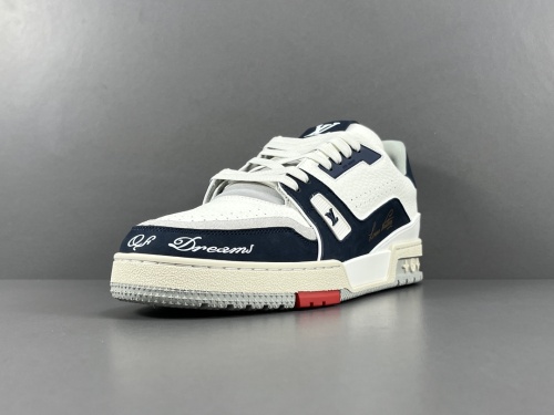 Louis Vuitton Trainer Fashion Low Casual Board Shoes Men Calfskin Leather Sneakers
