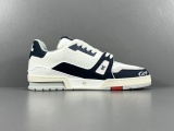 Louis Vuitton Trainer Fashion Low Casual Board Shoes Men Calfskin Leather Sneakers