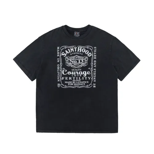 Saint Michael x Neighborhood Evil Wings Printed Short Sleeve Washed Old Cotton Round Neck T-Shirt