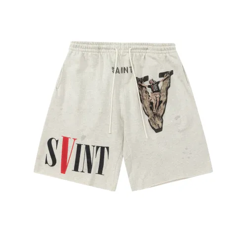 Saint Michael x Vlone Printed Sweatpants Washed Old Casual Loose Shorts