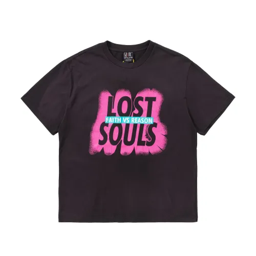 Saint Michael Lost Souls Printed Short Sleeve Washed Old Cotton Round Neck T-Shirt
