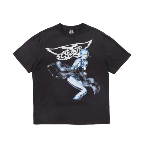 Saint Michael Vintage Printed Short Sleeve Washed Old Cotton Round Neck T-Shirt