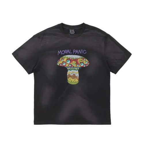 Saint Michael x Takashi Murakami Mushroom Eyes Printed Short Sleeve Washed Old Round Neck T-Shirt