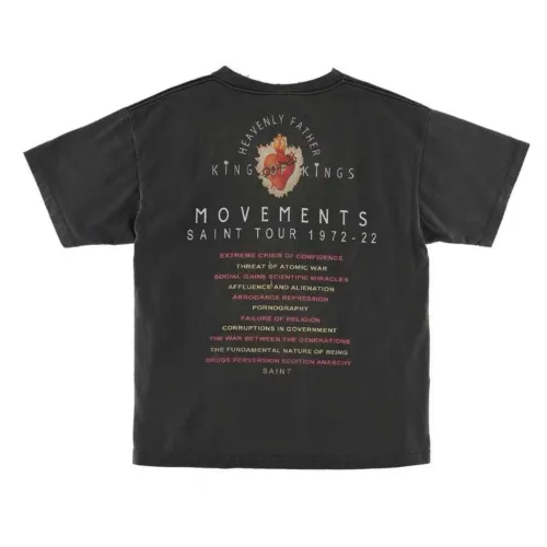 Saint Michael Eye Printed Short Sleeve Washed Old Round Neck Loose T-Shirt