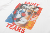 Saint Michael x Denimtears Joker Graffiti Printed Short Sleeve Washed Old Cotton Round Neck T-Shirt