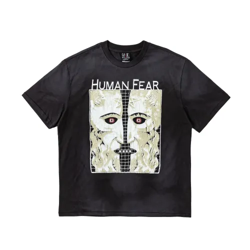 Saint Michael White Ghost Crack Printed Short Sleeve Vintage Washed Old Round Neck T-Shirt