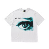 Saint Michael The Eye Printed Short Sleeve Washed Old Cotton Round Neck T-Shirt