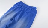 Hellstar Blue Yoga Printed Pants Vintage Unisex Washed Old Casual Sports Sweatpants