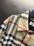 Burberry Unisex Label Long Shirt Thin Plaid Trench Coat