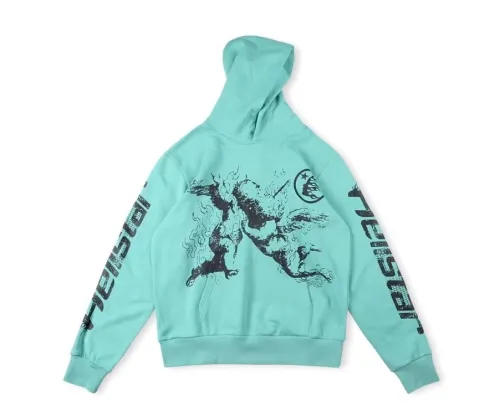 Hellstar Path To Paradise Angel Hand-painted Hoodie Unisex Pullover Casual Loose Sweatshirts