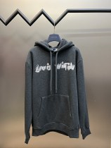 Louis Vuitton Graffiti Letter Plush Hooded Pullover Unisex Sports Sweatshirts