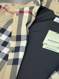 Burberry Unisex Label Long Shirt Thin Plaid Trench Coat