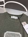 Dior Unisex Embroidery Cashmere Round Neck Sweater Wool Sweater