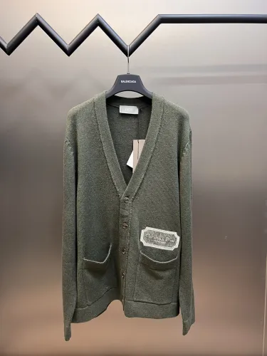 Dior Unisex Embroidery Cashmere Sweater Wool Sweater Cardigan