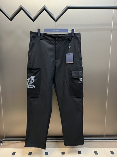 Louis Vuitton Dove Embroidered Pocket Overalls Denim Jeans Men Casual Fashion Pants