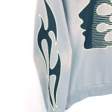 Hellstar Vintage Printed Hoodie Pullover Unisex Washed Old Gradient Sports Sweatshirts