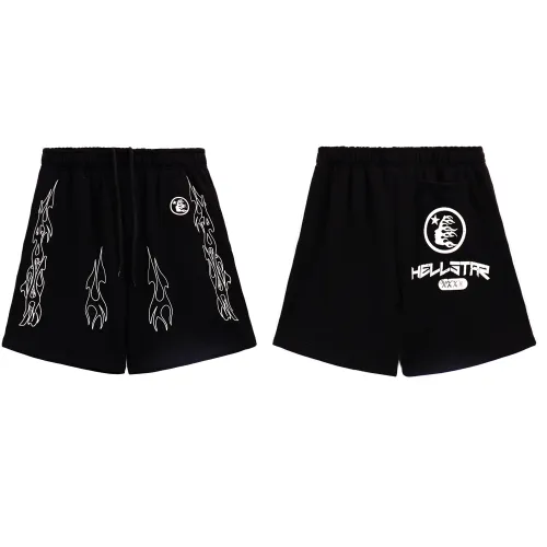 Hellstar Vintage Logo Printed Pants Cotton Thin Loose Casual Shorts