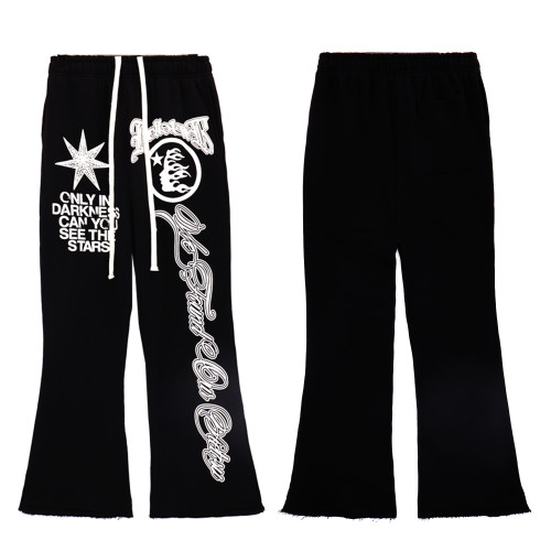 Hellstar Flare Printed Micro-flared Pants Vintage Washed Old Casual Sports Sweatpants