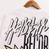 Hellstar Globe Printed Short Sleeve Vintage Cotton Round Neck Loose T-Shirt