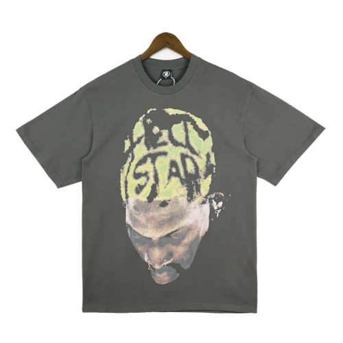 Hellstar Bad Boy Printed Short Sleeve Washed Old Cotton Round Neck Loose T-Shirt