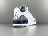 Nike Jordan Air Jordan 3 White Navy Men Basketball Sneakers Shoes