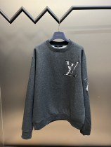 Louis Vuitton Cracked Embroidered Round Neck Pullover Unisex Sports Sweatshirts