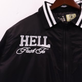 Hellstar Path To Paradise Bomber Jacket Unisex Casual Embroidered Cotton-Padded Jacket