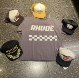 RHUDE Retro Logo Print Short Sleeve Unisex Casual Washed Old T-Shirts