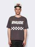 RHUDE Retro Logo Print Short Sleeve Unisex Casual Washed Old T-Shirts