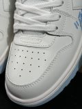 Off White Classic Unisex Leather Casual Sneakers Fashion Street Sports Board Shoes White Blue Letters