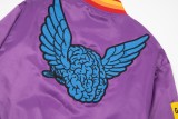 Gallery Dept Purple Baseball Coat Unisex Satin Fabric Jacket