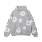 DENIM TEARS Cotton Wreath Hoodie Unisex Co-branded Foam Printed Logo Sweatshirts