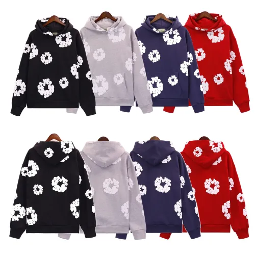 DENIM TEARS Unisex Cotton Wreath Hoodie Fleece