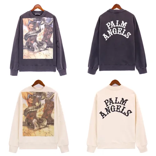 Palm Angels THE GAME OF THE SNAKE Print Pullover Fashion Cotton Long Sleeve Sweatshirts