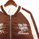RHUDE Thickened Racing And Cotton Jacket Men Baseball Jersey Jacket