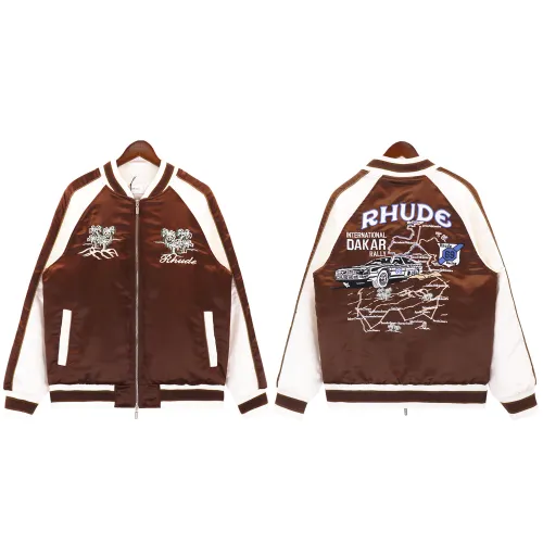 RHUDE Thickened Racing And Cotton Jacket Men Baseball Jersey Jacket