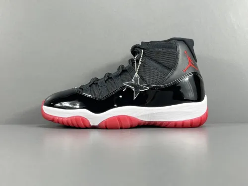 Jordan Air Jordan 11 Retro Bred Unisex Basketball Sneakers Shoes