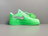 Off-White x Nike  Air Force 1  Low ＂Green＂Retro Casual Sneakers Shoes