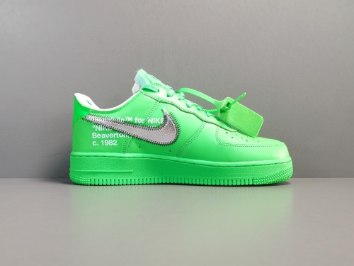 Off-White x Nike  Air Force 1  Low ＂Green＂Retro Casual Sneakers Shoes