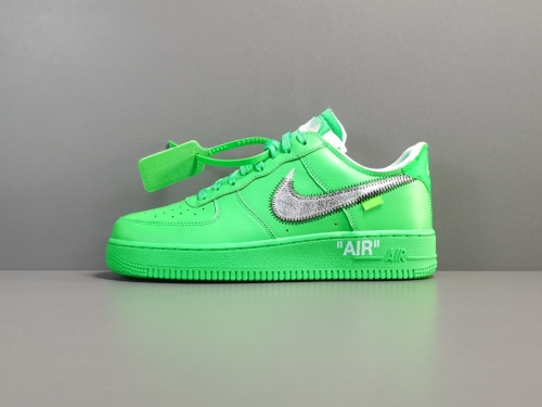 Off-White x Nike  Air Force 1  Low ＂Green＂Retro Casual Sneakers Shoes