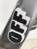 Off White Embroidered Logo Jacket Quilted Down Motorcycle Jacket