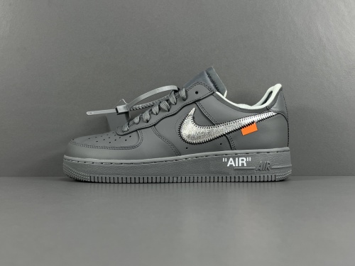 Off-White X Nike Air Force 1 LOW Grey Men Casual Sneakers Fashion Street Sports Board Shoes
