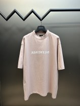 Balenciaga Mirror Reverse Letter Print Short Sleeve Unisex Oversize Casual T-Shirts