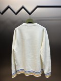 Dior Unisex Colored Letter Round Neck Wool Sweater Weaving Jacquard Sweater