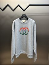 Gucci Unisex Knitted Cotton Terry Print Pullover Casual Sweatshirts