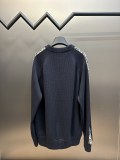 Dior Unisex Cashmere Round Neck Sweater Sleeve Woven Jacquard Wool Sweater